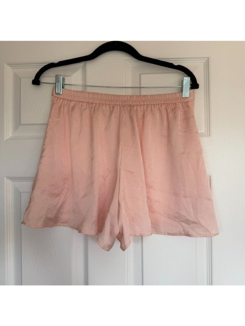 Balletcore Coquette Satin Blush Pink Pull On Shorts Size Medium